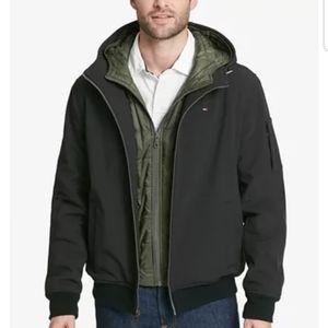 Tommy Hilfiger Soft-Shell Hooded Bomber Jacket
